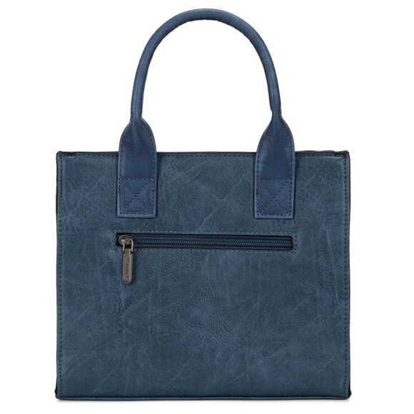 NWT Wrangler Tote Bag, Designer Satchel Handbag, Top-handle, Strap, Denim Blue - Picture 2 of 4